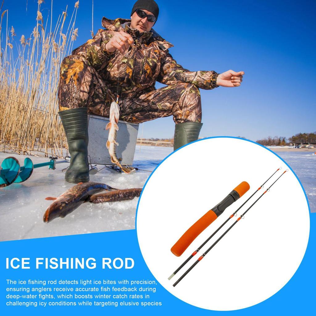 Ultra Light Ice Fishing Rod Ice Tackle Casting Hard Rod for Outdoor Freshwater River Lake Pond Vacation Family Night Morning