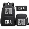 Primary And Secondary School Students Schoolbag Three-Piece Football Player Star Peripheral Printing Children'S Backpack