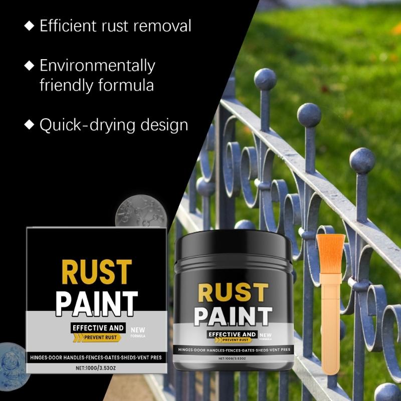 Powerful 100G Corrosion Inhibitor Paint Industrial Oxidation Converter with Brush Set for Maintenance & Repair Tasks