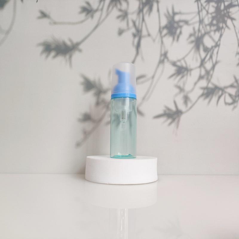 60ml Portable Transparent Green Facial Cleanser Foaming Bottle