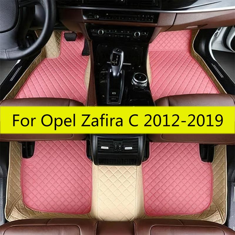 5 Seats Car Floor Mats For Opel Zafira C  2018 2017 2016 2015 2014 2013 2012 Auto  Leather Carpet Pads Foot Matts Rugs