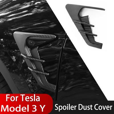 2pcs For Tesla Model 3 Y Camera Flanks Car Side Wing Panel Cover Spoiler Dust Cover Decoration Modification Accessories Model Y