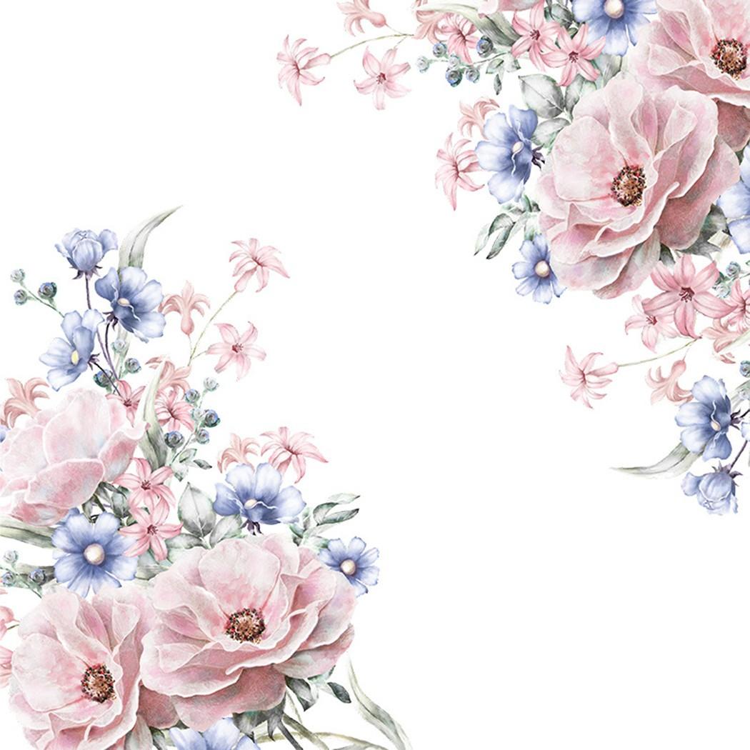 

Pink blue floral living room bedroom landscaping decoration wall sticker