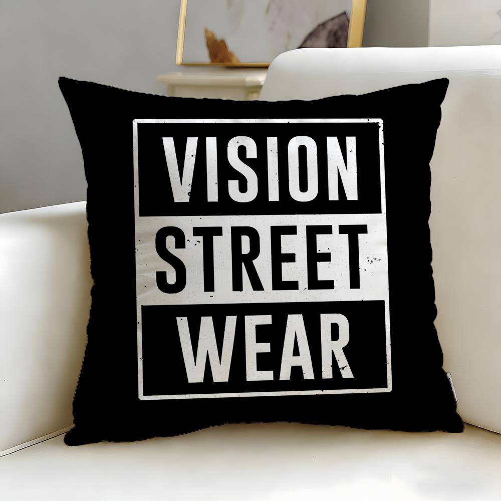 classic skate brand Vision Street Wear Cushion Cover Soft & Easy-Wash Pillow Case – Versatile for Couch, Bed, Travel and Office