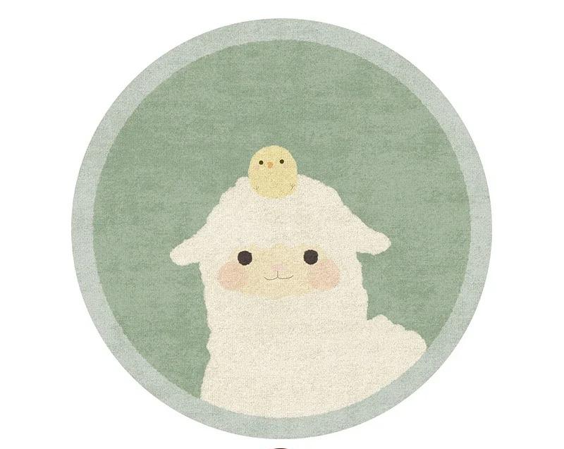 Cartoon Carpets for Living Room Cute Bedroom Decor Round Rugs Non-slip Chair Floor Mat Children's Room Bedside Carpet Study Rug