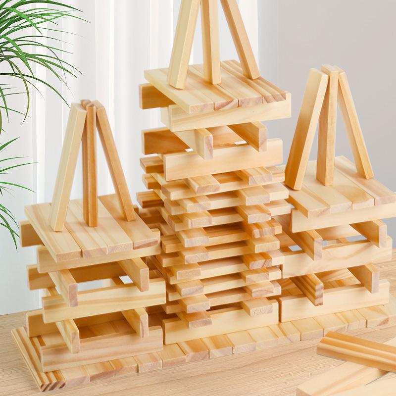 100-Piece Archimedes Blocks Set for Creative Building - Natural Wood Toy for 3+ Years