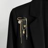 Stylish Bear Brooch Trendy Metal Bead Chain Brooch INS Style Suit Hanging Ornament  Bag Decoration