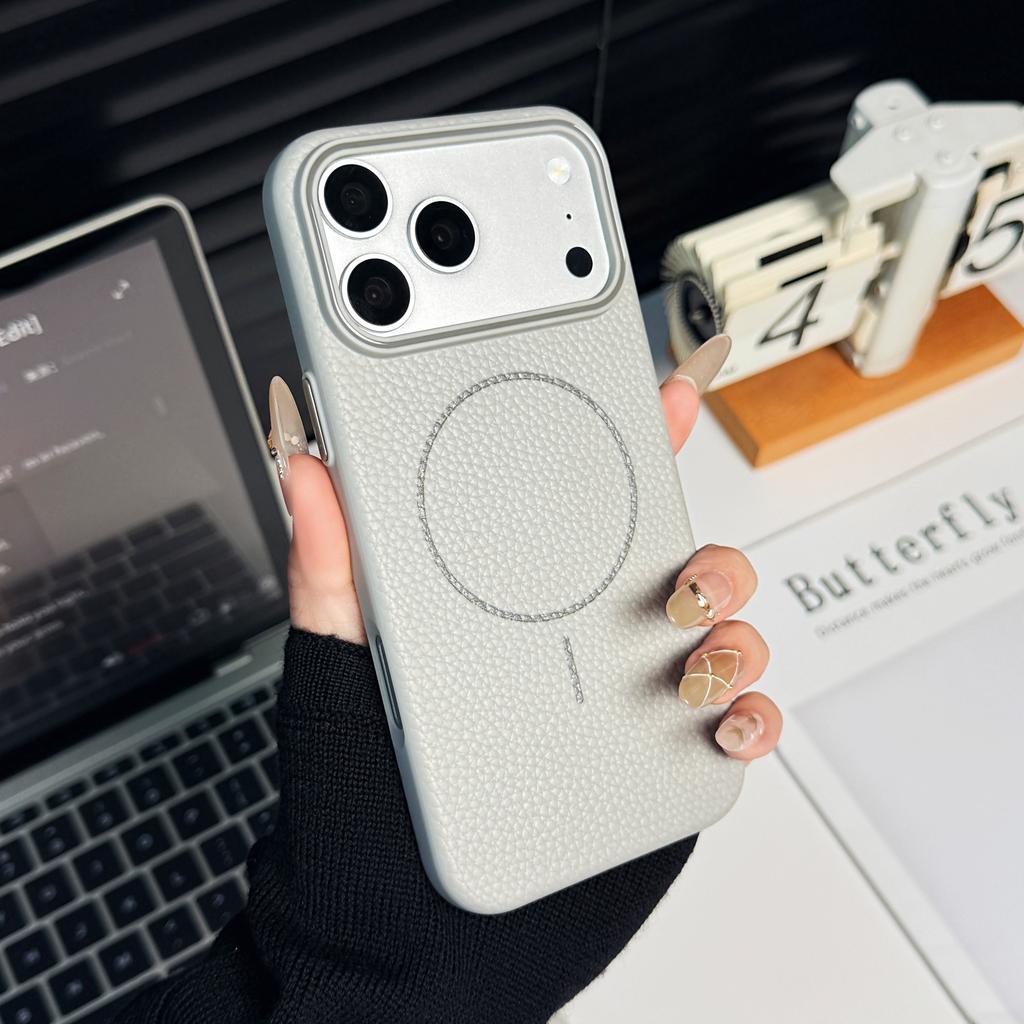 Frosted Lichee Patterned Magnetic Phone Case For iPhone 17 Air 16 16E 15 14 13 12 11 Pro Max Plus For Magsafe TPU Soft Cover