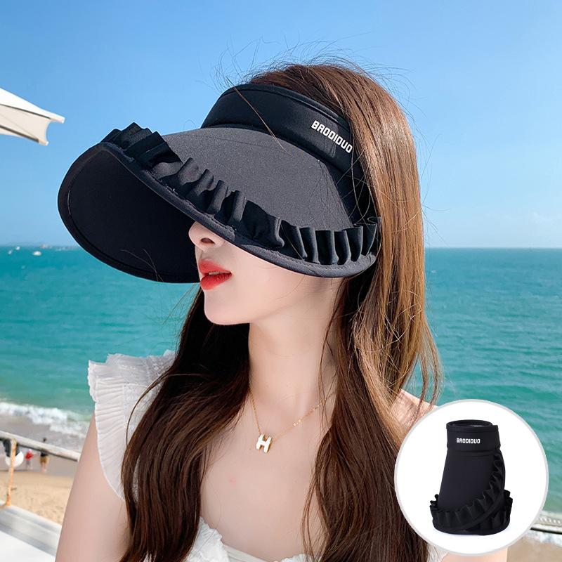 New Summer Lace Big Brim Parent-child Empty Top Hat UV Protection Hat Women's Versatile Sun Protection Visor
