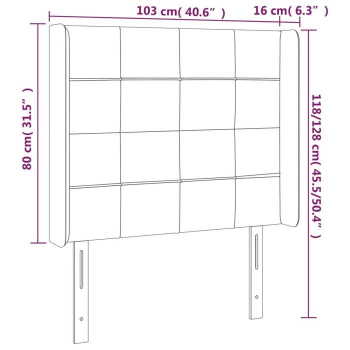 VidaXL Tête de Lit à LED Meuble de Chambre à Coucher Accessoire de Lit Simple Tête de Cadre de Lit Intérieur Marron Foncé 3124041