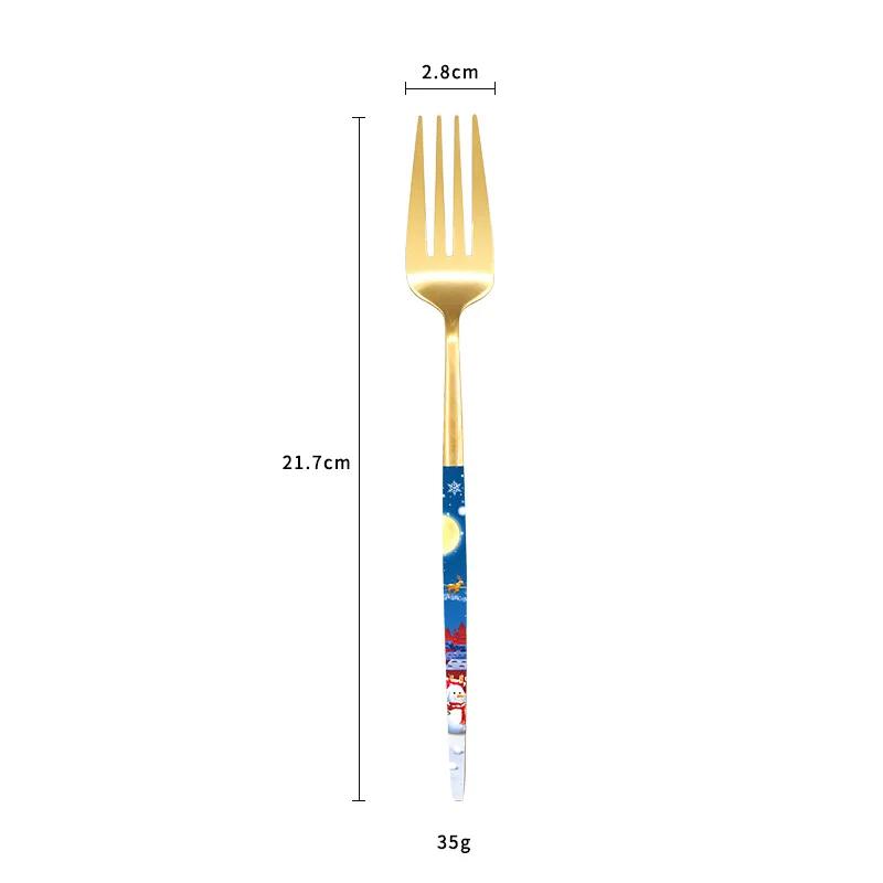 Mirror Golden Stainless Steel Cutlery Creative Christmas Personalized Christmas Complete Dinner Dinnerware Cuisine