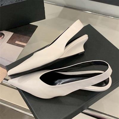 Szpilki w Stylu Ulicznym Damskie Czółenka z Ostrym Noskiem Koturny Obcasy Eleganckie Czółenka na Pasku Buty Mule na Pasku Zapatos De Mujer