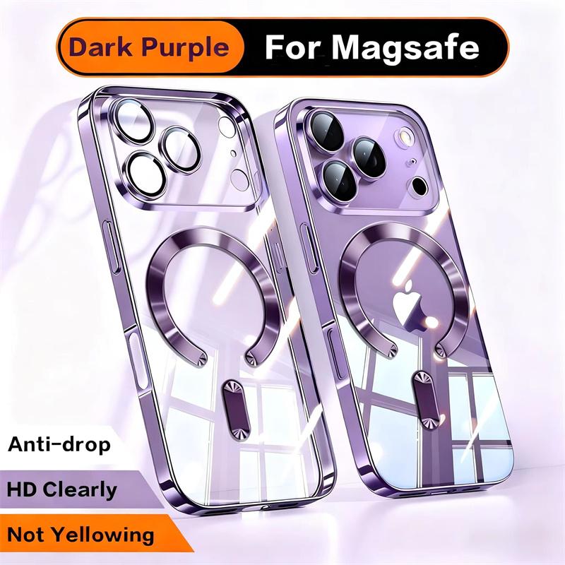 For Magnetic Plating Case For For Iphone Air 17 17e 16e 16 1 14 13 12 11 Pro Max Plus Wireless Charge Clear Soft Back Cover