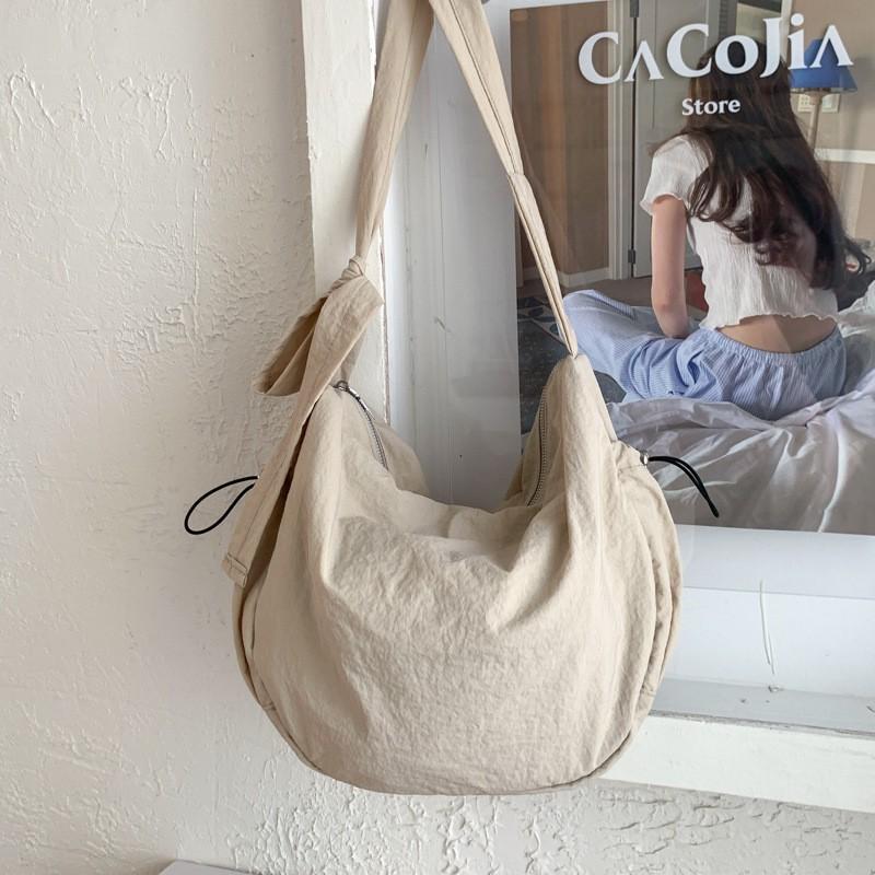 

Стильная универсальная тканевая сумка в корейском стиле, модная, простая, однотонная, на плечо, большая вместимость, повседневная, для студентов, трансграничная сумка покинуть белый