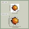 Creative Ripped Basketball Toilet Sticker Waterproof Self-Adhesive Removable Vinyl Decal for Bathroom Boys Room Sports Theme Decor