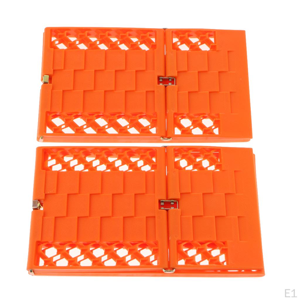 2x Emergency Tire Traction Mat Folding Anti Orange