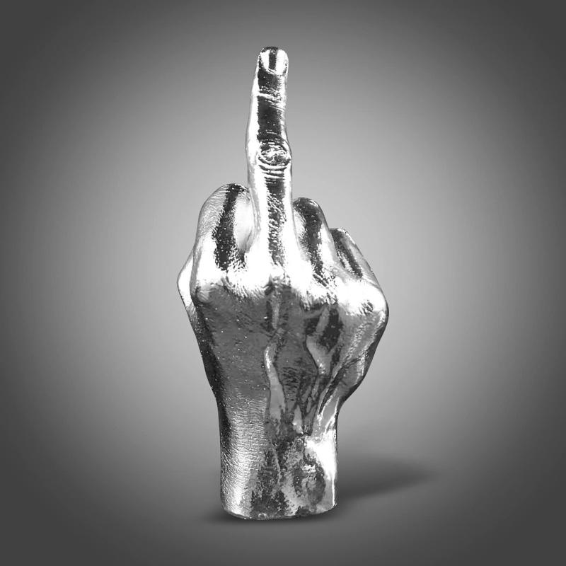 Resin Vertical Middle Finger Craft Sculpture Funny Gesture Statue for Desk and Living Room