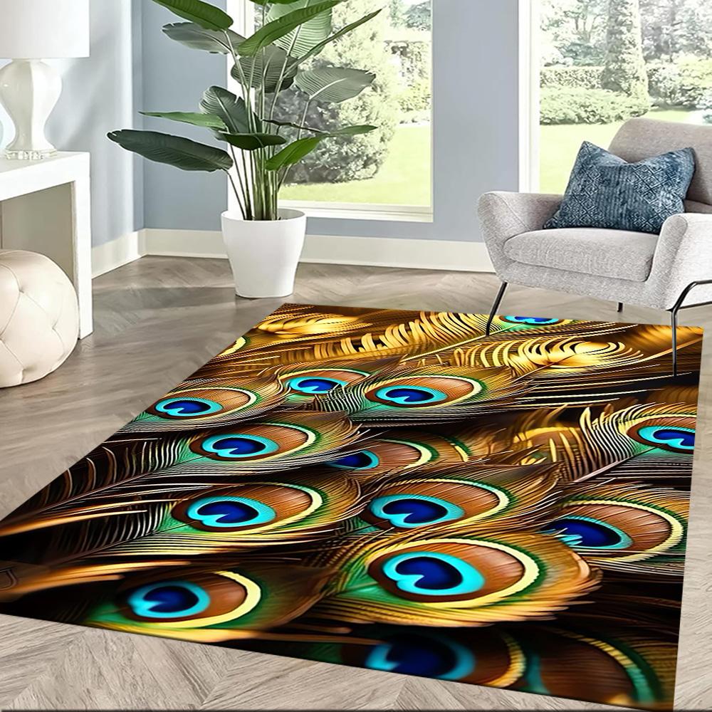 Elegant Peacock Fantasy Art Floor Mats for Living Room, Bedroom and Room Decoration Are Suitable for Gifts.