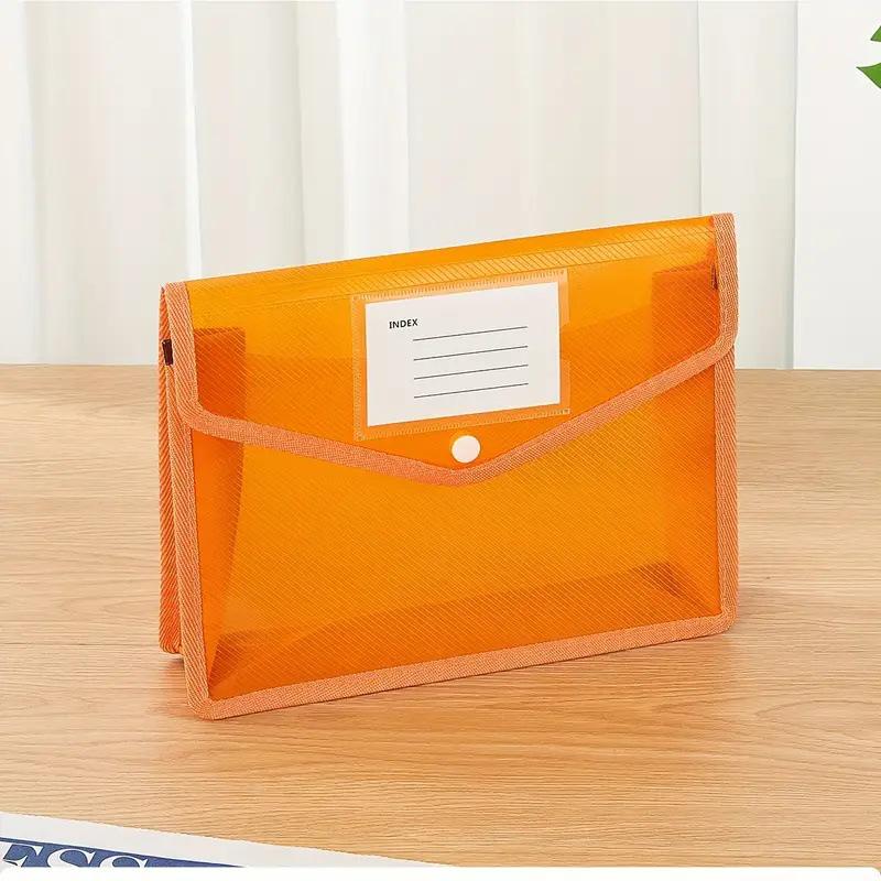 A4 Transparent Three-dimensional Document Bag with Button Closure B5