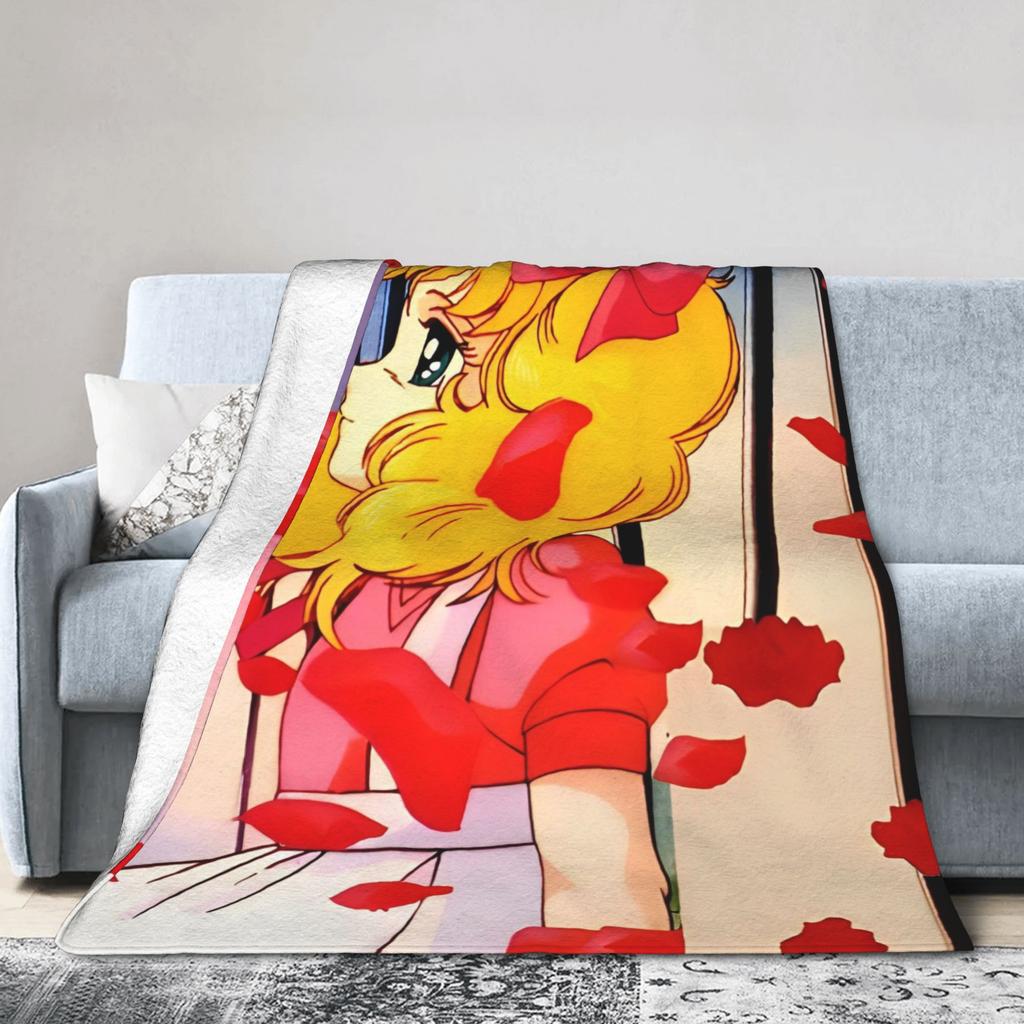 Candy Candy Anime Cartoon Fuzzy Blanket  Awesome Throw Blankets for Home 150*125cm Bedspread
