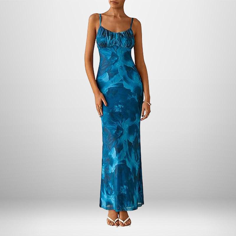 Jaro Nové Dámské Oblečení Elegantní Bederní Sexy Šaty na Ramínka s Potiskem