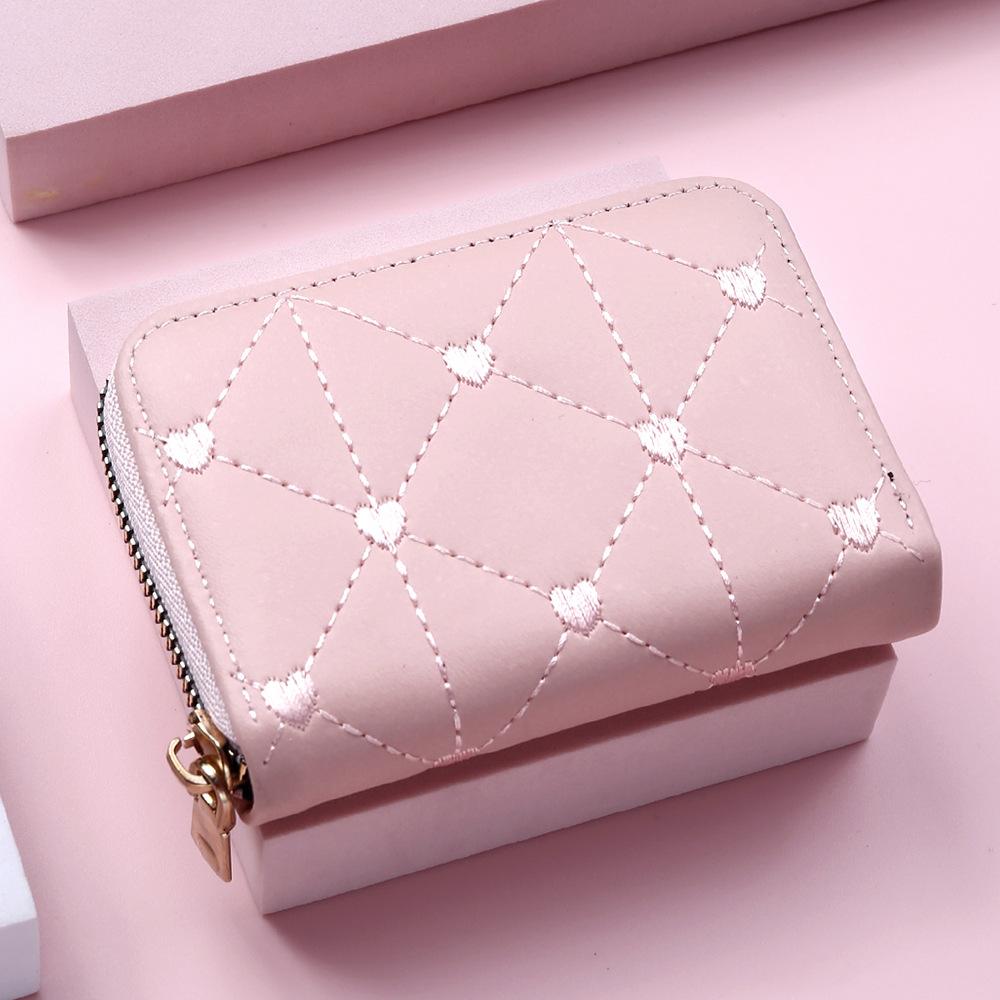 Women Wallet Women Small Card Case Ladies Sewing Love Large Capacity Coin Purse Organ Mini Card Holder Carteras Para Mujer