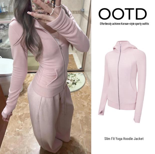 Jimo Damen Slim Fit Sweatshirt - Herbst Taillenbetontes Großer Revers Koreanischer Stil Strickjacke