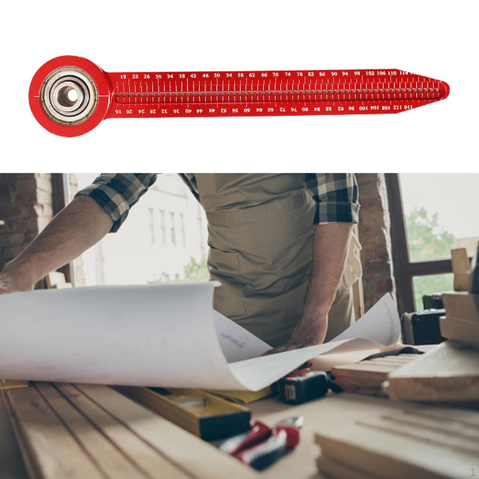 

Compact Woodworking Compass Scriber 360° Rotating Tool for Woodwork Adjustable Aluminum Alloy червоний
