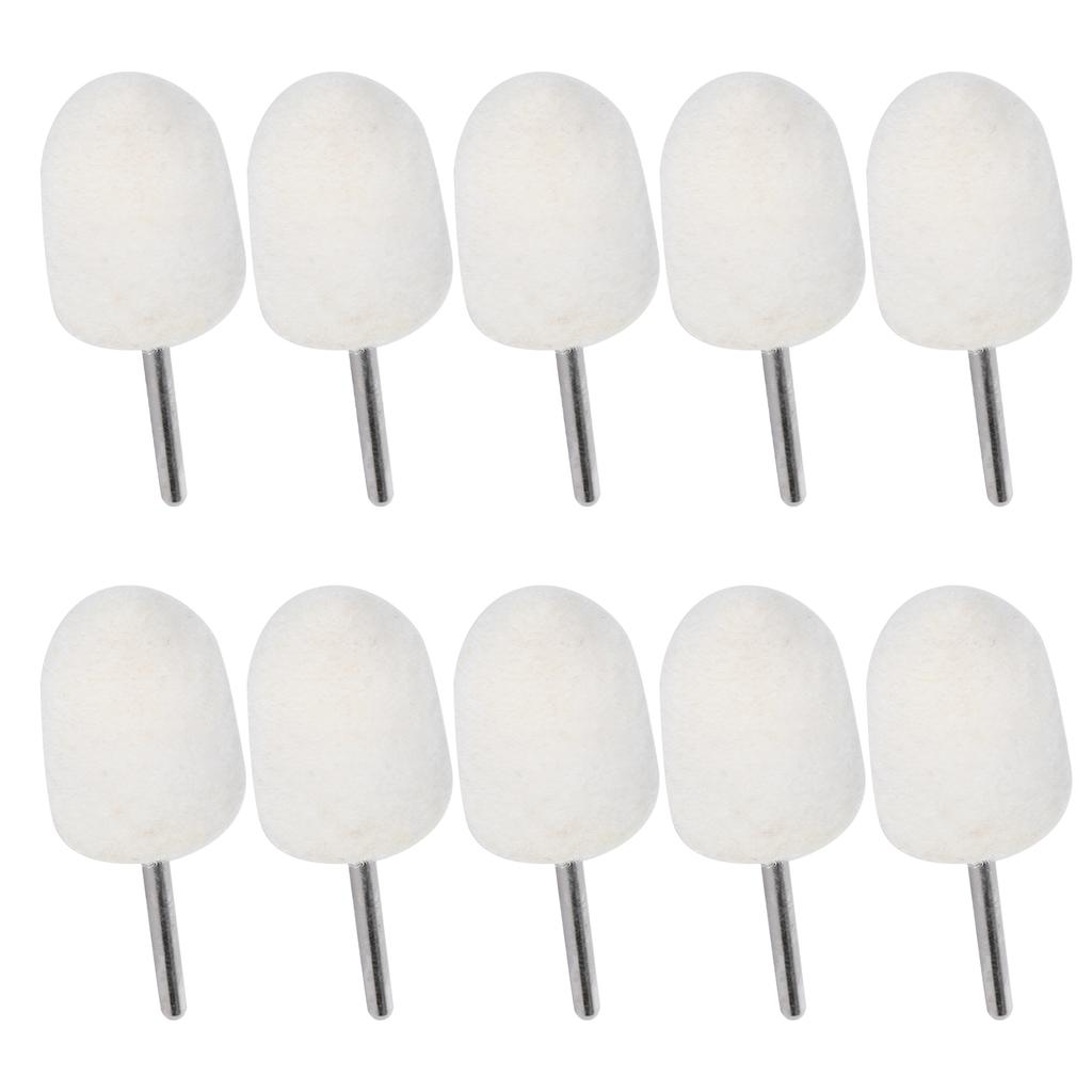 10pcs 0.6in Wool Grinding Head Portable Polishing Buffing Tools for Jewelry Jades Metal Glass