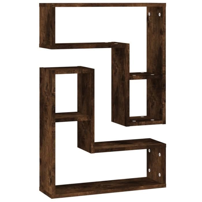VidaXL Wall Shelves 2 Pcs Smoked Oak 50x15x50 Cm Engineered Wood 826641
