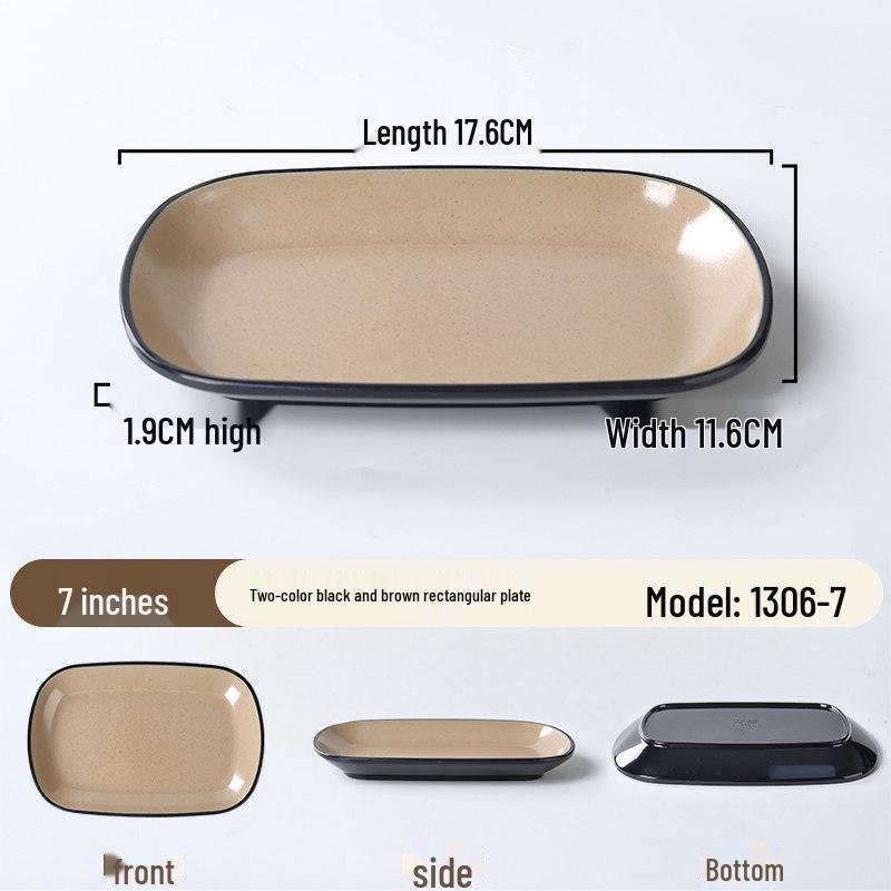 A8 Melamine Rectangular Plate for Rice, Noodles, BBQ, and Hot Pot.