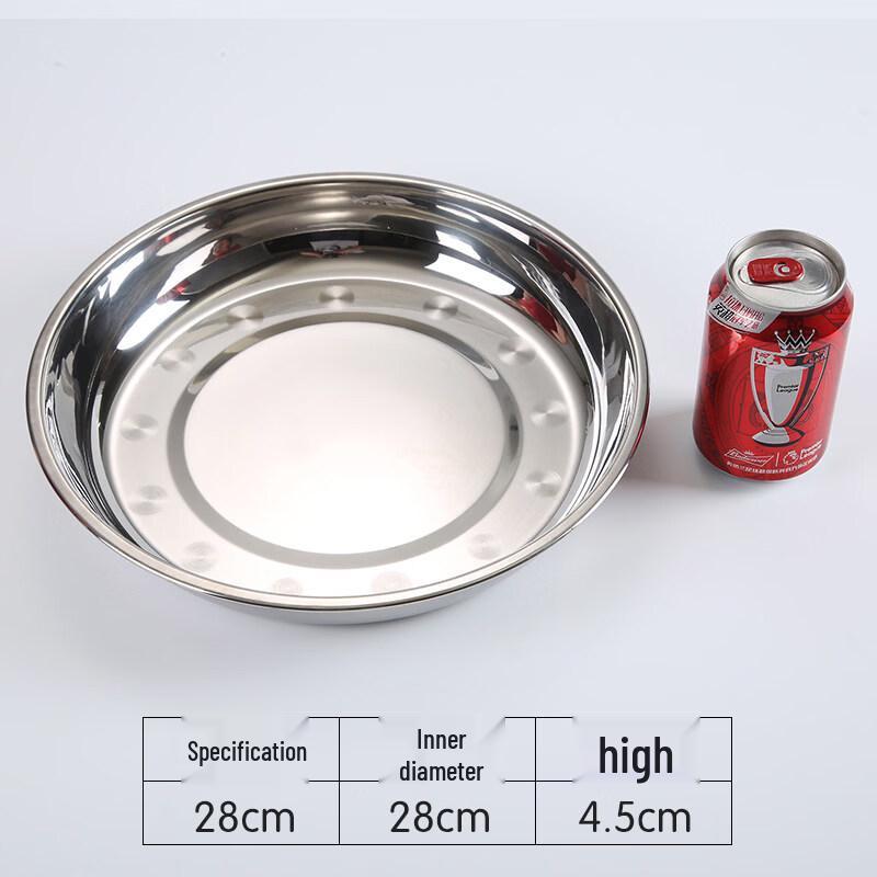 Ruhan 304 Stainless Steel Flat Dinner Plate