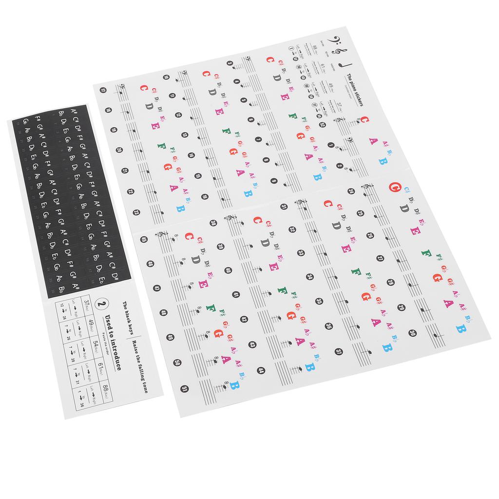 Piano Key Sticker Electronic Organ Universal Keys Transparent Notation Paster DecorationColorful