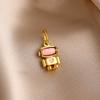 Rose Goldcopper Charm Robot Bead Suitable For Original Europeancopper Bracelet Diy Women'S Jewelry Gift