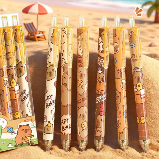 6 Stück Weihnachten Radierbare Gelstifte 0,5 mm Einziehbar Blaue Tinte Stifte mit Radiergummis Festliche Schulbürobedarf