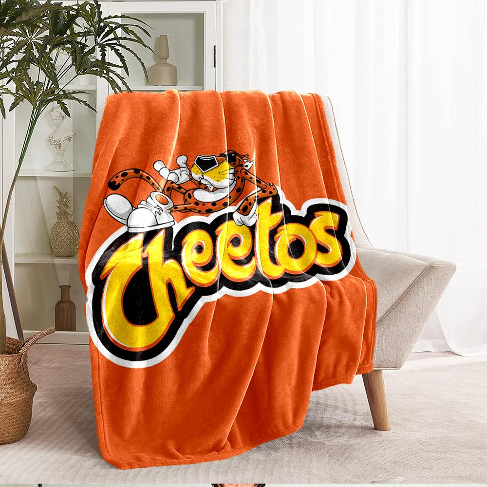 Cheetos Theme Printed Blanket - Perfect for Couch, Bed, Travel & Outdoor Use | Machine Washable, Cozy & Durable.