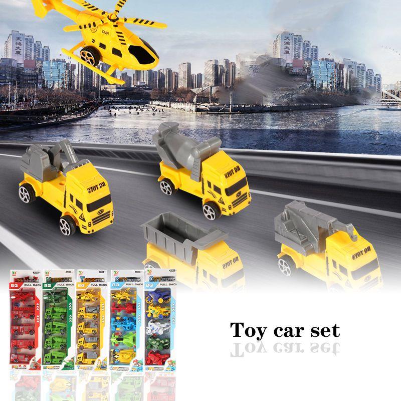 Toy Cars Truck Helicopter City Engineering Set With Safe Non-toxic Plastic For Kids