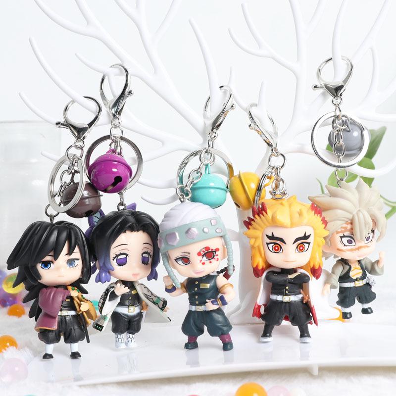 Demon Slayer Trendy Keychains: Cartoon Car Keychains & Bag Pendants