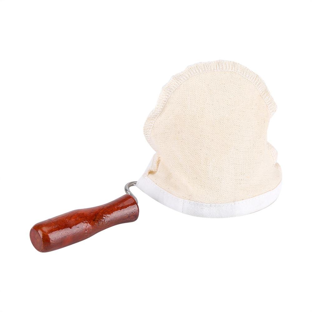 Holzgriff Wiederverwendbarer Kaffeefilter Handgefertigt Flanelltuch Kaffeefilter Waschtuch Flanellfiltertuch Hand-Drip-Kaffee