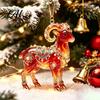 Acrylic Ornament for Restaurant 2PCS Christmas Goat Hanging Ornaments Decorative 2D Tree Birthday Party Decor Pendants Lightweight Festive Ornaments