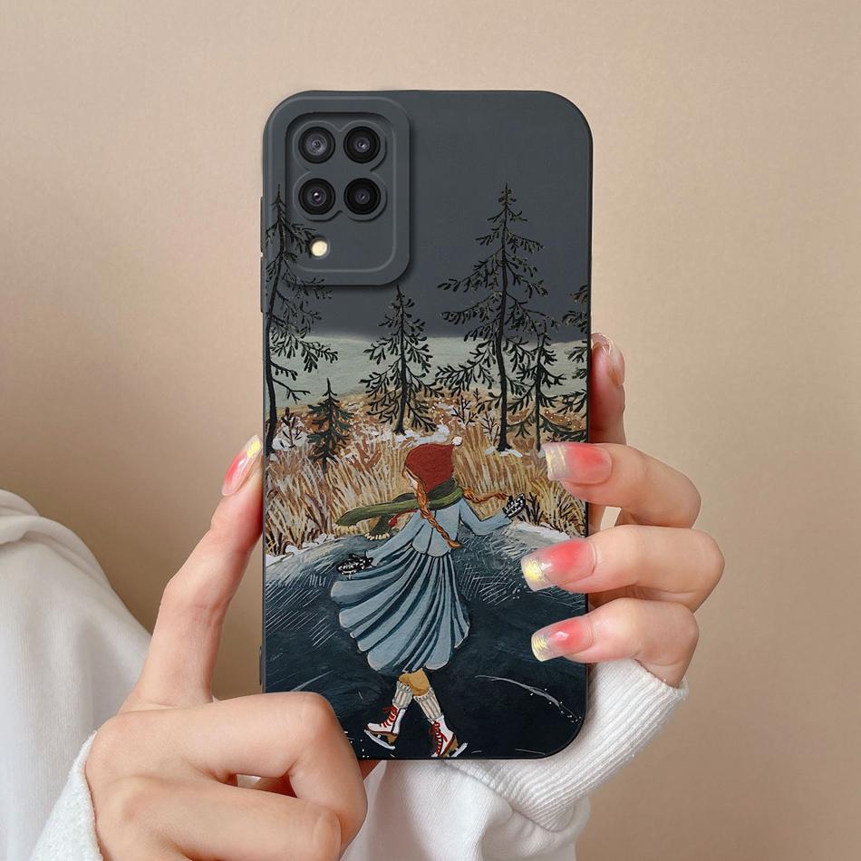 For Samsung Galaxy A12 M12 F12 Phone Case Cartoon Liquid Silicone Full Protection Anti Drop Cover For Samsung A 12 M 12 Bumper