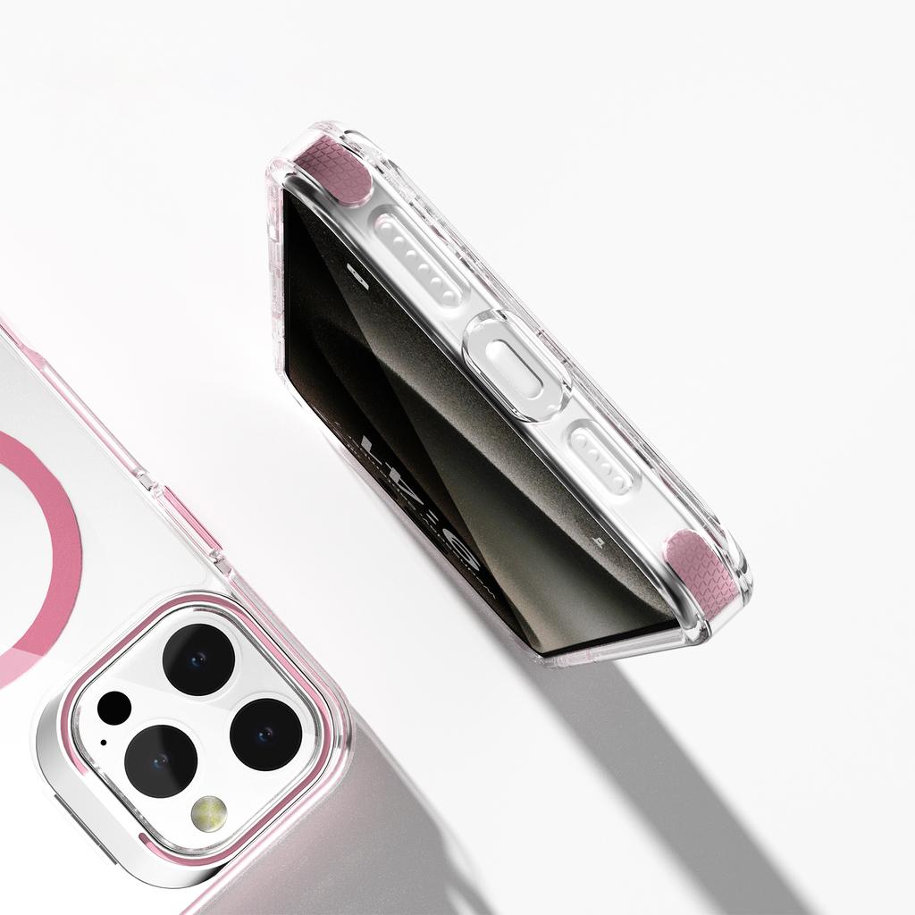 J2 Series For iPhone 16 Pro Case Compatible with MagSafe TPU+PC Clear Phone Cover Built-In Kickstand