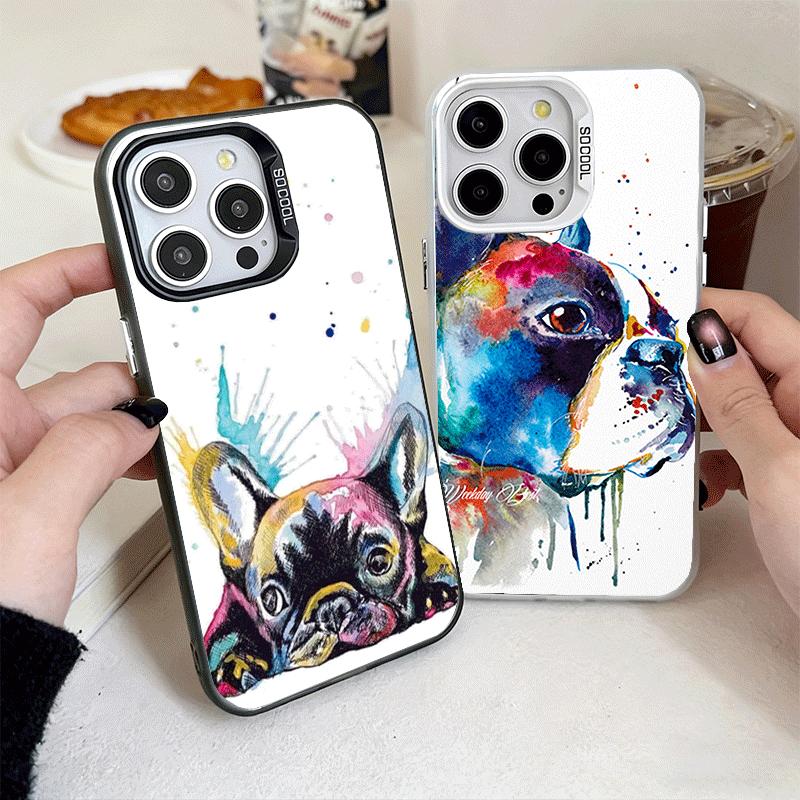 French Bulldog Dog Pug Design Soft Phone Case for iPhone 15 16 17 Pro Max 17Air 16E 14 Plus 13 12 Mini Shockproof Cover Back She
