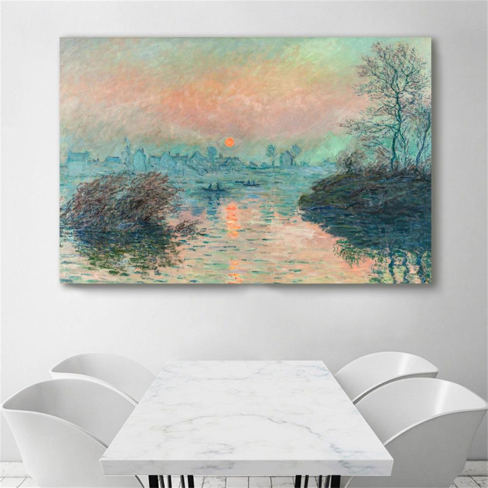 Famous Art Monesena River Sunset Retro Poster Art Print Home Decoration