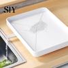 Carbon Steel Dish Storage Rack Drying Large Capacity Non-Slip Design Stable Auto-Drain Easy to Install Space-Saving Kitchen Counter with Cutlery