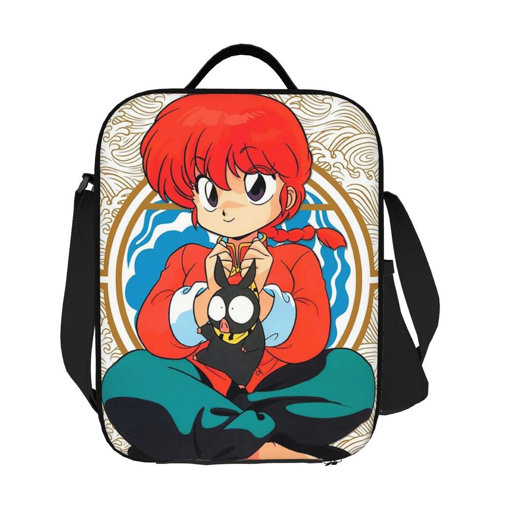 Ranma And P-Chan Insulated Lunch Bag for Women Children Leakproof Food Boxes Thermal Lunch Box Tote