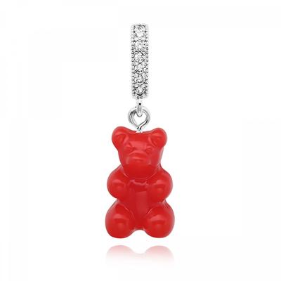         Nostalgia Bear Sangria Pave Connector Silver                          