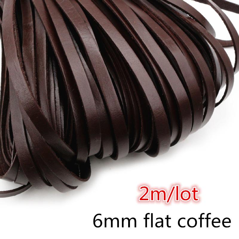 2-5m/lot 1-8mm Genuine Cow Leather Round/Flat Strand Thong Cord DIY Bracelet Findings Rope String For Jewelry Making Accessories