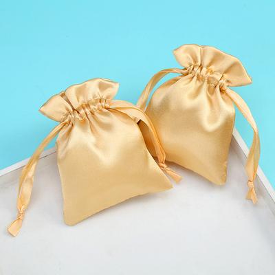 1Pc Storage Bag Solid Color Gift Pouches DIY Drawstring Packaging Imitation Silk Satin Wedding Party Jewelry Pouch