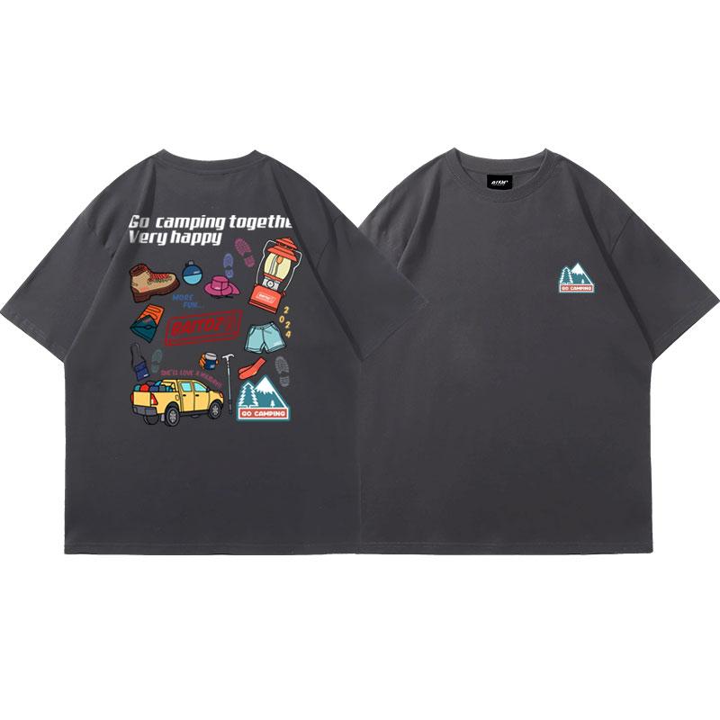 Coleman Trendy Short-sleeved T-shirt New Outdoor Camping Short-sleeved Pure Cotton Casual Loose Unisex Couple